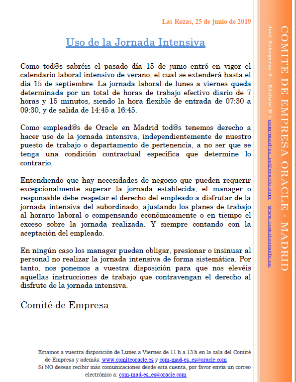 ComiteOracle's tweet image. COMUNICADO: Uso de la jornada intensiva. #ComiteOracle