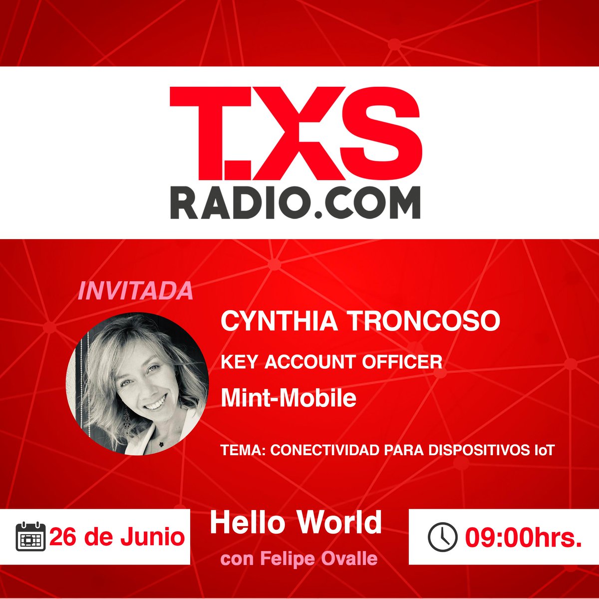 txsradio's tweet photo. TXSLovers!!! Maravilla de invitad@s para este miércoles 26
Cynthia Troncoso de @_MintMobile con @FelipeOvalle 
@Jose_Mauricio_U y @jcbeamin con @vale_ortega 
Elisa Servajean en #Rockstars @GaboTuitero 
Kenneth Daniels con @JaimeColomaT @WidefenseChile https://t.co/w3Sq1eNezV