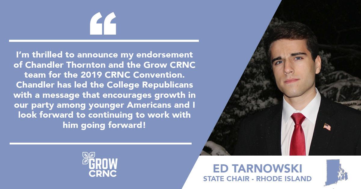 GrowCRNC's tweet photo. Thank you to @edtarnowski, State Chairman of the @RhodeIslandCRs, for standing with the #GrowCRNC team! https://t.co/dhZLOakwbH