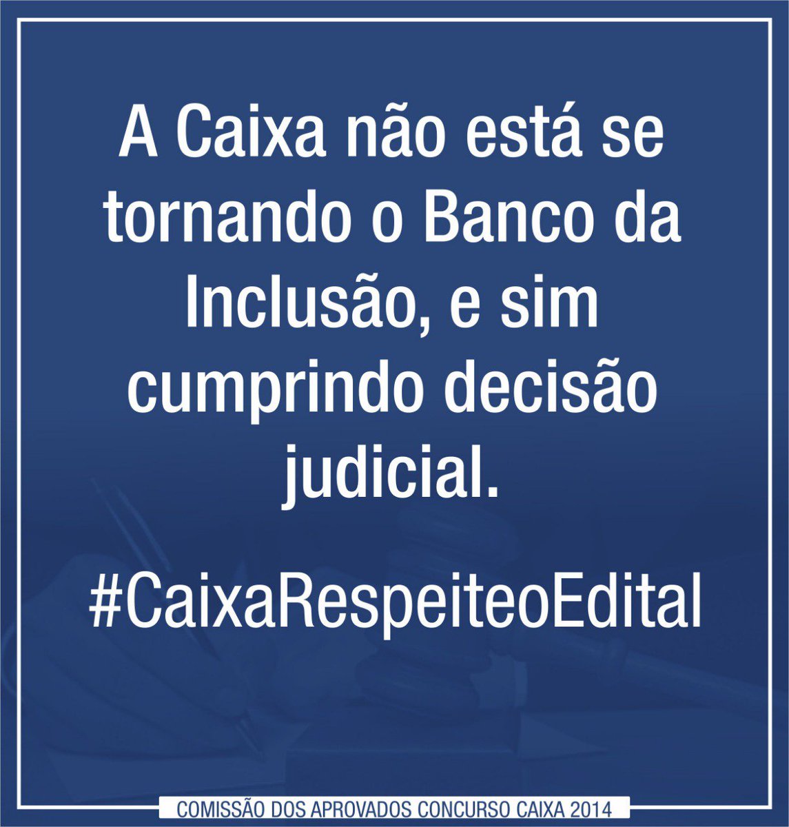 rogerio_df's tweet photo. Somos + de 30 mil aprovados em âmbito nacional de um concurso que contou com + de 1 milhão de inscritos em 2014.
Em nome da inclusão, a @Caixa q não cumpre sua cota de PNE (5% do quadro) quer fazer isso burlando um edital em aberto? 
#CaixaRespeiteoEdital 
#ConvocaTIDF2014 https://t.co/Gvy8F9kWwU