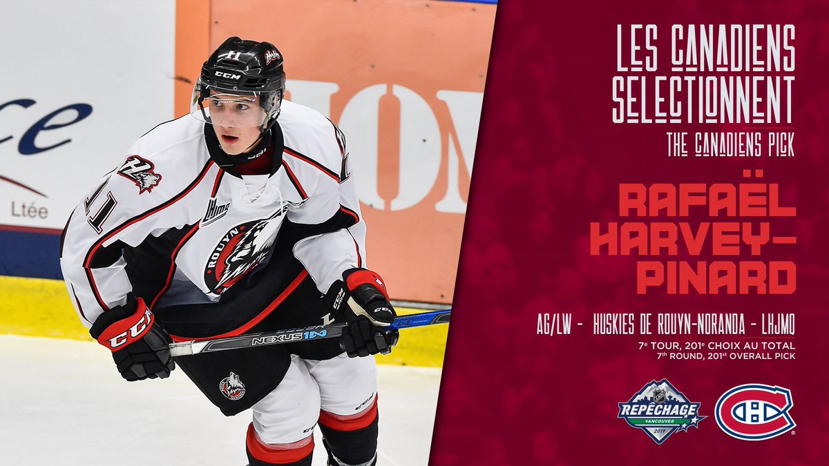 Les Espoirs tiennent à féliciter son ancien athlète, Rafaël Harvey-Pinard pour sa sélection en 7e ronde par les <a href="/CanadiensMTL/">Canadiens Montréal</a>.

Rafaël a évolué dans l'équipe midget espoir lors de sa première saison au niveau midget. 

Félicitations Raf! #Développerlexcellence