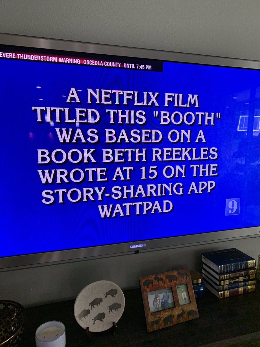 jen_aden's tweet photo. Never been so excited about a question on @Jeopardy before! 😁 @wattpad @thingskissbooth #wattpad #omg #amazing https://t.co/en6UCg1ZIR