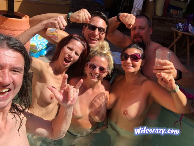 Pool party.... and it got pretty crazy! Posting the video this evening https://t.co/EdJzcV1ZLc  #poolparty #Stacie #Avery #Gabby #swingers #Wifecrazy<a href="/tag/poolparty"class="tags"><span>#poolparty</span></a><a href="/tag/swingers"class="tags"><span>#swingers</span></a><a href="/tag/gabby"class="tags"><span>#gabby</span></a><a href="/tag/avery"class="tags"><span>#avery</span></a><a href="/tag/stacie"class="tags"><span>#stacie</span></a><a href="/tag/w"class="tags"><span>#w</span></a>