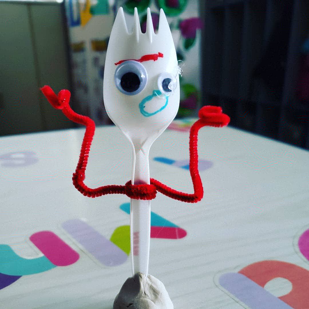Made a whole squad of #Forky with my squad of tiny humans #ToyStory4 #squad...
