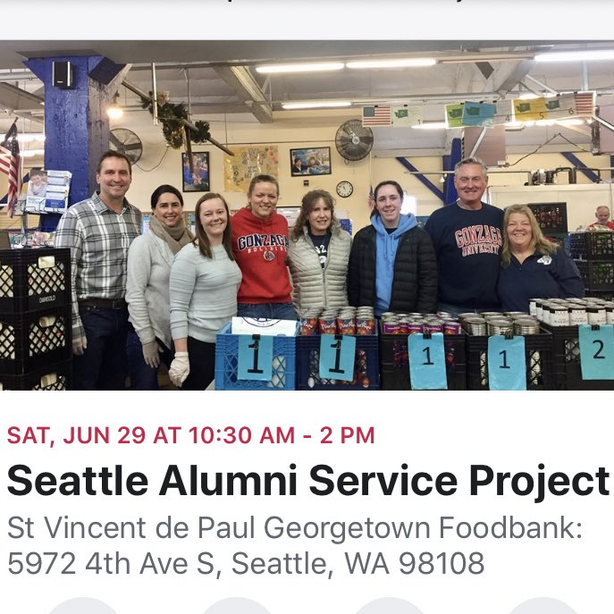 ZagSeattleAlum's tweet photo. Join us this Saturday for our #ServiceEvent at St. Vincent DePaul!!! https://t.co/Jz8zgeVWQI