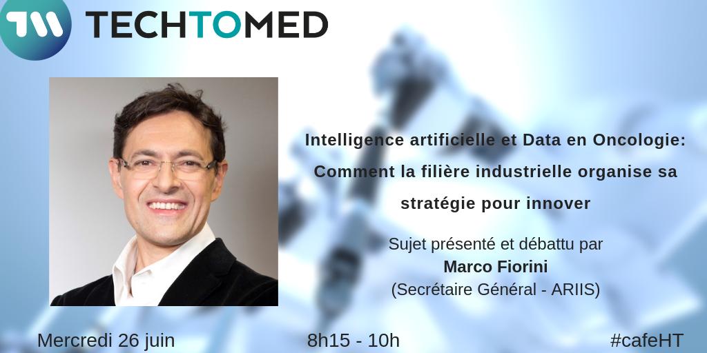 rteston's tweet photo. Ce matin dernier Café Health Tech de @techtomed avant la pause estivale : Intelligence Artificielle et Data en Oncologie avec Marco Fiorini #hcsmeufr #esante #IA #cafeHT https://t.co/lhc5ffha3L