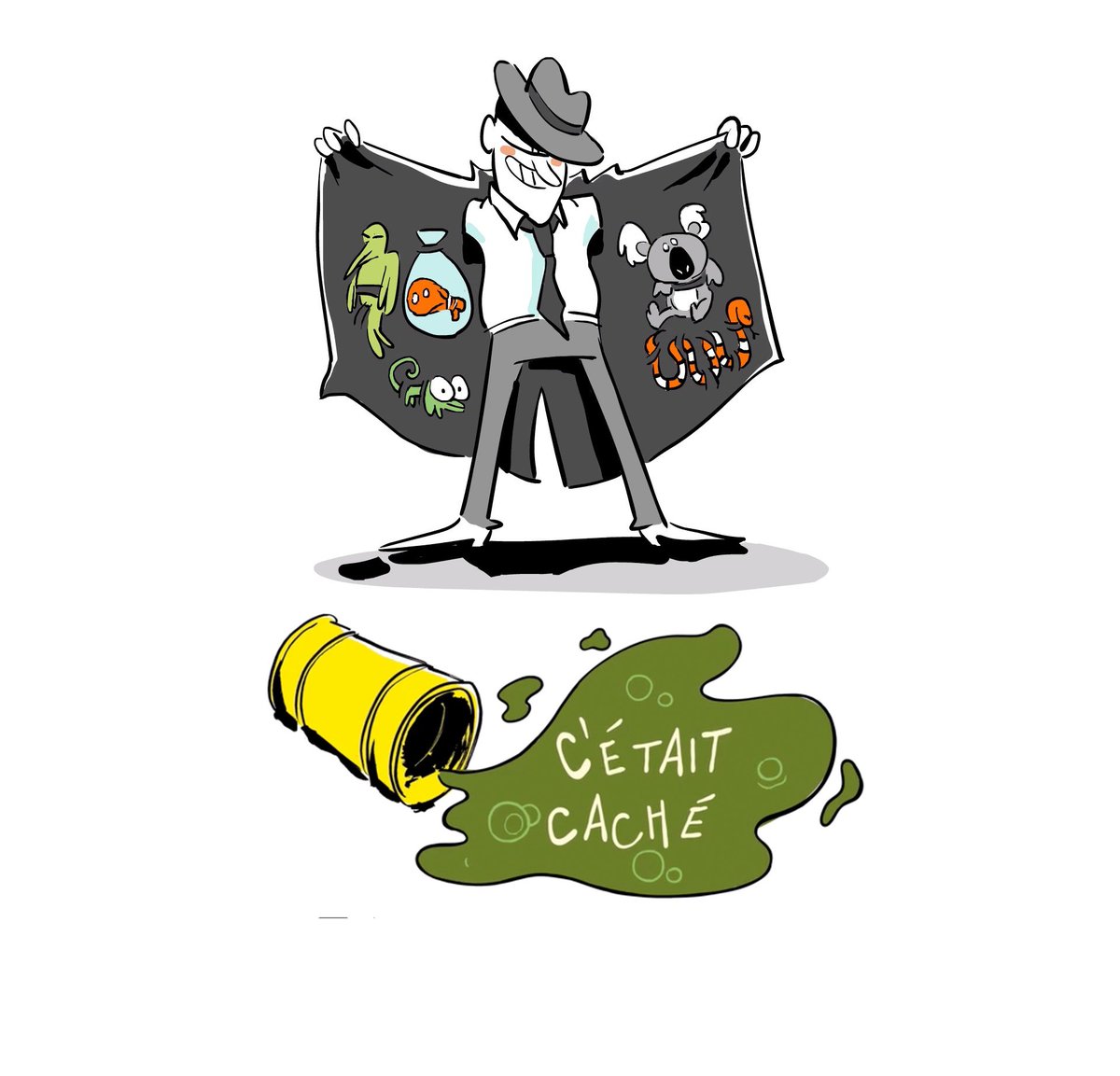 #EnProduction : C'était caché ! (#série d’#animation 2D - 26x2'30).
Série décalée sur la pollution cachée des choses, en partenariat avec Causette Prod &amp; <a href="/canalplus/">CANAL+</a>, adaptée des illustrations de @BesseOfficiel &amp; <a href="/EriclaBlanche/">Eric la Blanche / ericlablanche@mas.to</a> de <a href="/CausetteLeMag/">CausetteLeMag</a>. Diffusion prévue en septembre 2020