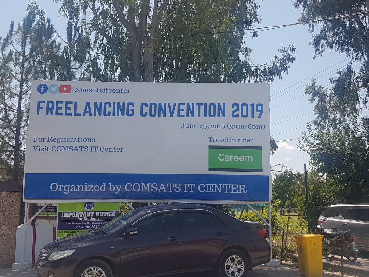 comsatsitcenter's tweet photo. Freelancing Convention 2019 at COMSATS Abbottabad
Venue: Auditorium
Date: June 29, 2019
#Freelancing #Abbottabad https://t.co/Hb7Bglkkhz
