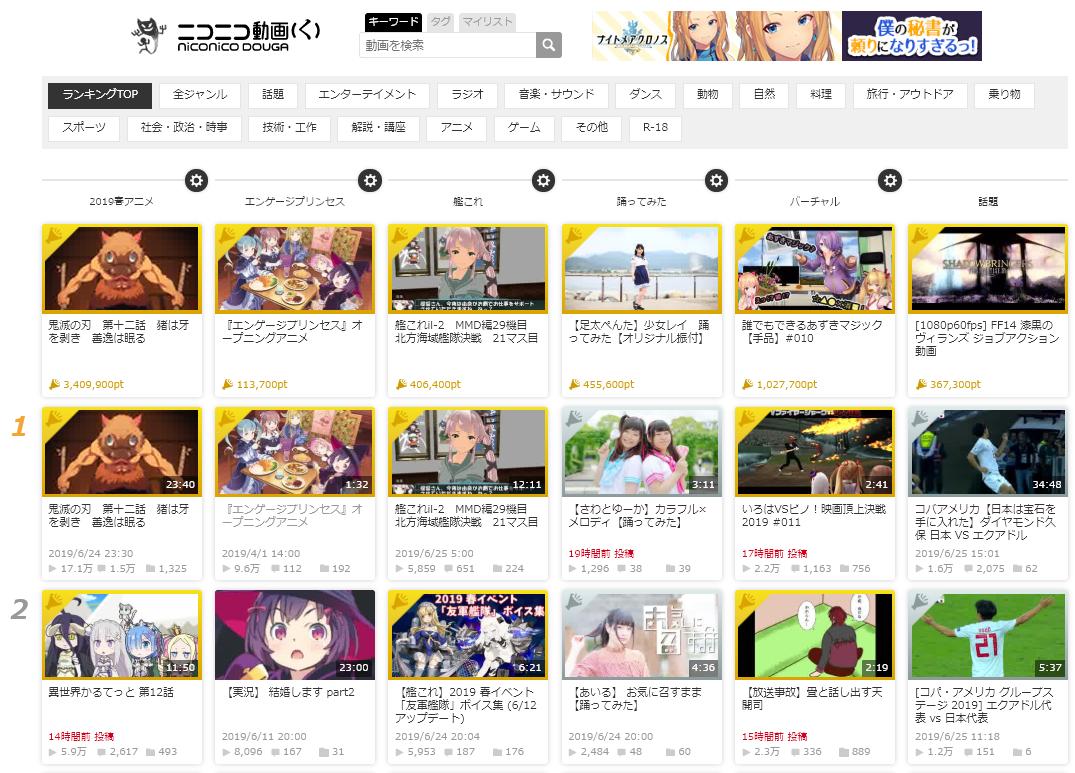 ニコニコ動画 新ランキング 神アプデ Togetter