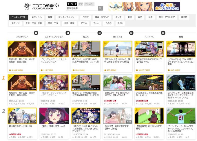 ニコニコ動画 新ランキング 神アプデ Togetter