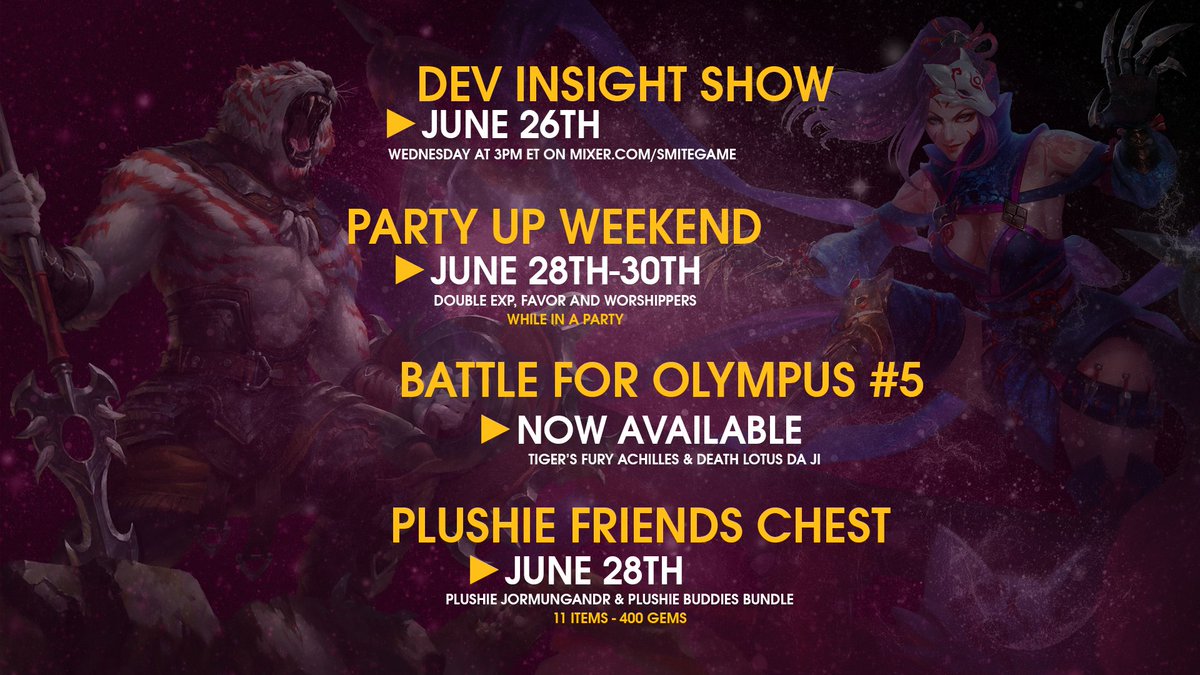 TheIHive's tweet photo. Upcoming Smite content/events. #smite https://t.co/PNpKAMuvLE