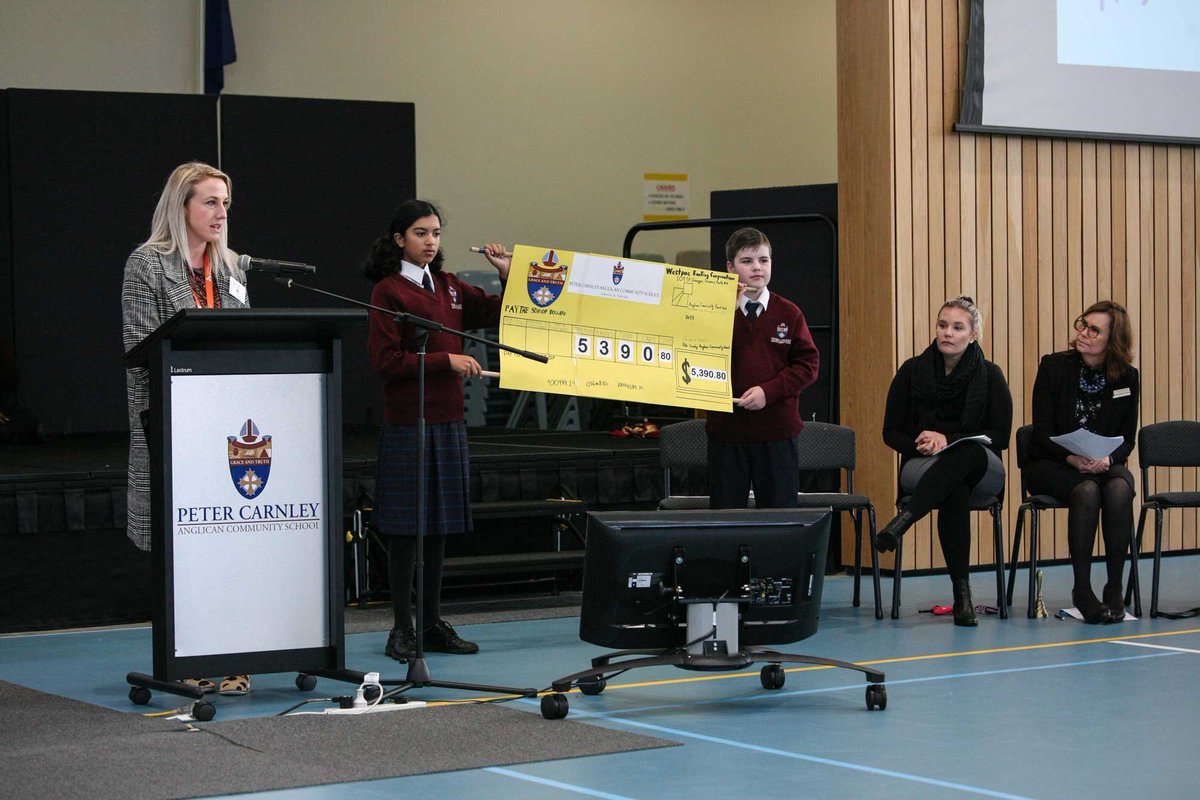 PCACS_'s tweet photo. Congratulations PCACS Junior School for raising $5390 for @AnglicareWA in the leadup and on the day of our Founders' Day Lapathon. Thank you to Anglicare WA's Kelly Keall (Schools & Faith Officer, Marketing & Philanthropy) who visited the School to receive a cheque. #pcacslife https://t.co/Ut3dTJokV5