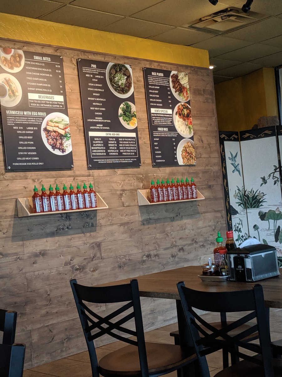 aaron_niki's tweet photo. The new and improved #kimspho in #owasso #Oklahoma didn't disappoint. The beef pho was better than ever. Loved the new modern decor! Glad it kept a little of the old mixed in with the new as this was the location of our first date! -Niki https://t.co/mQAqbX3Jl6