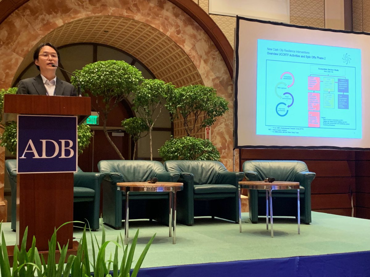 EcoDunn's tweet photo. How do you make a #SmartCity #green and #resilient? My colleague ⁦⁦Isao Endo is presenting on how ⁦@ADBEnvironment⁩ and ⁦@LivableCitiesAP⁩ have been supporting the design of New Clark City, Philippines, integrating protection of natural #ecosystems and waterways https://t.co/4E7yPmakk4