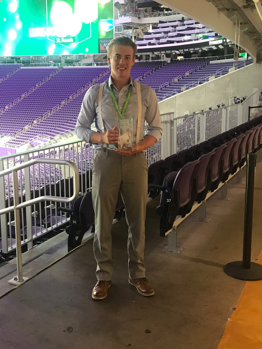 StFrancisSaints's tweet photo. Congratulations @LukeBonte_  for receiving the Courage In Competition All Metro award for being an amazing young man! #SFProud #Allmetro2019 https://t.co/4KVcFAXOOf