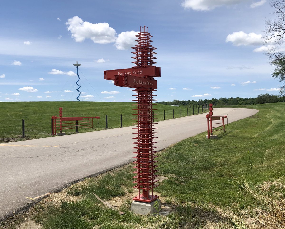 More Prairie Style details around the Domino’s Farms campus. The gate and trashcan are cool, but the signage might be...a bit much