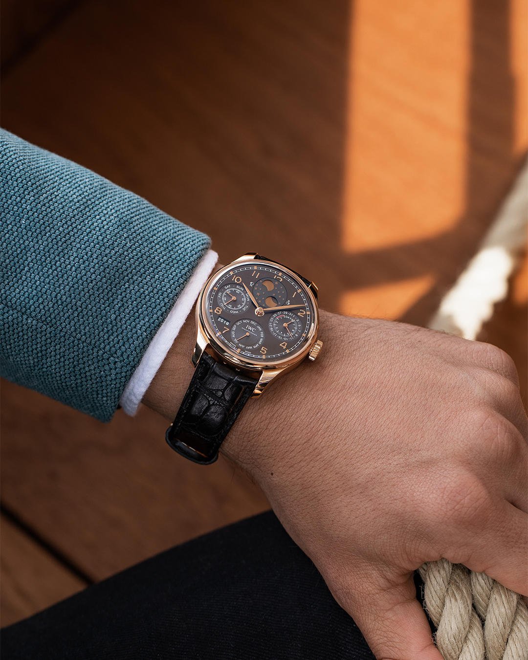 IWC Watches on X Rise with the sun live by the moon. Our star studded Portugieser Perpetual Calendar Ref. IW503404 diverges by just 1 day in 577.5 years from the actual phase of