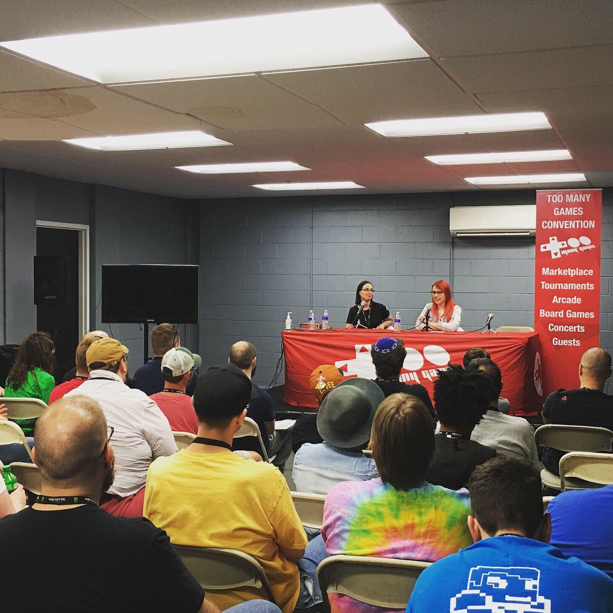 evaction's tweet photo. @ErinPlays_Games & @Jasyla_ talk about early gaming experiences and becoming content creators at their Q&A at @TooManyGames #tmg #tmg2019 #toomanygames #toomanygames2019 #erinplaysgames #cannotbetamed https://t.co/jOvRrODc1l