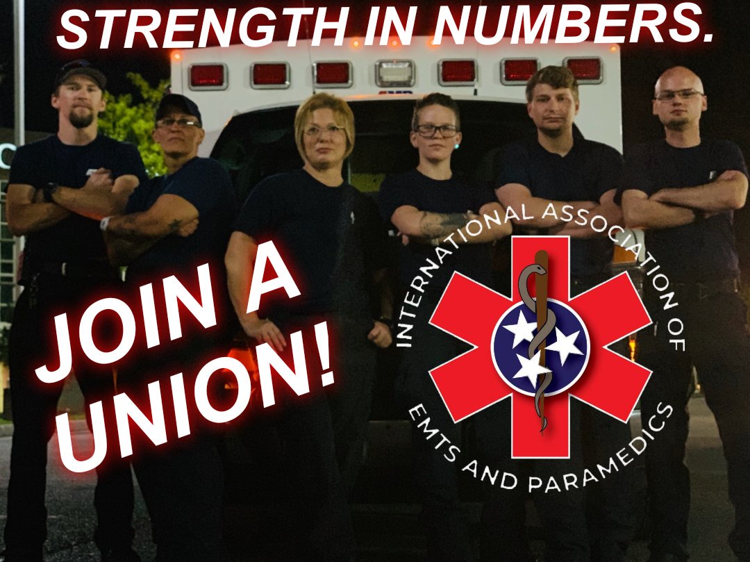 IAEPLocal421's tweet photo. Become stronger as one voice! πͺ
JOIN A UNION!!!!!
#IAEP #IAEP421 #NAGE #unions #JoinAUnion #GoUnion #Local421 #EMS #EMT #paramedic #TN
#SupportUnions #UnionStrong
@NAGE_National https://t.co/3UOBzUP3Jn