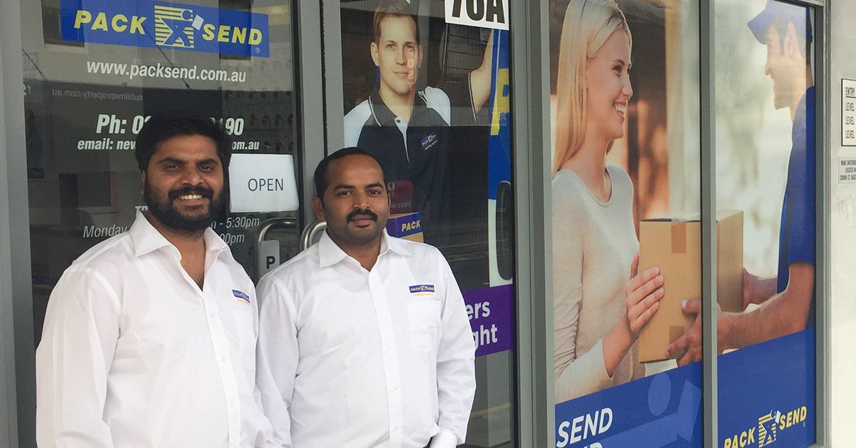 PackSendAU's tweet photo. Welcome to our newest Franchisees, Chenna Kuppyreddy & Jayakrishna Karyampudi at PACK & SEND Newtown, NSW. #OneTeamOneNetwork #franchisees #welcome https://t.co/FgO5iMGDxZ