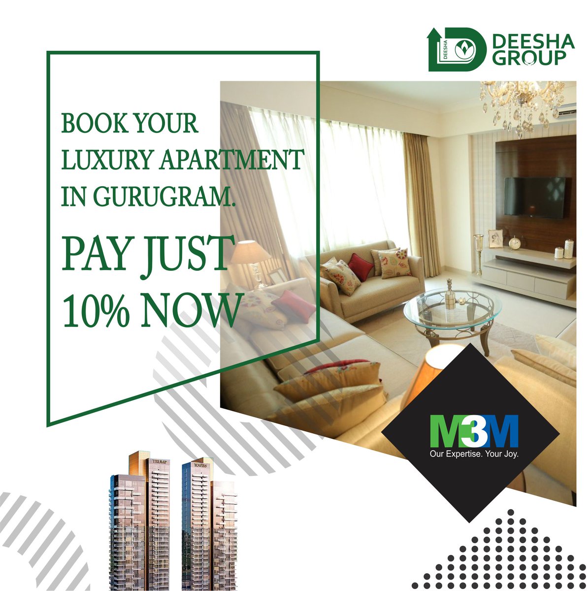 GroupDeesha's tweet photo. Looking for a #premium residential options with ultra modern facilities and #BestDeal to crack. End your search with #DeeshaGroup a name to trust in real estate fraternity.
Book Now:
https://t.co/MWs1w2KP3b
#M3MGolfEstate #Luxury #Apartments #Properties #GurugramProperties https://t.co/AVTjHce2mB