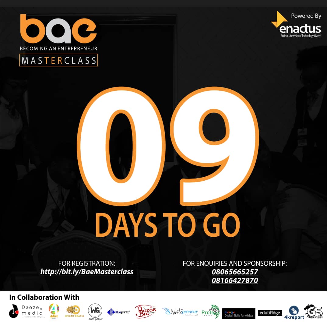 Enactus_FUTO's tweet photo. We are almost closing up to the #baemasterclass. https://t.co/FkcphTCtdx