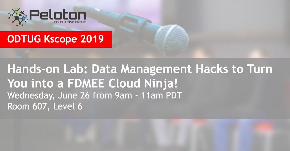 thinkfdm's tweet photo. Join us for hands-on training - Data Management Hacks to Turn You into a FDMEE Cloud Ninja!
Presented by Doug Correa
Wed. 6/26 | 9 AM - 11 AM | Room: 607, Level 6
#KScope19 #PelotonGroup #ODTUG #Oracle #OrclEPM #EPMCloud #PBCS #EPBCS #FCCS #PCMCS #DataManagement #FDMEE https://t.co/aP39U4jdoR