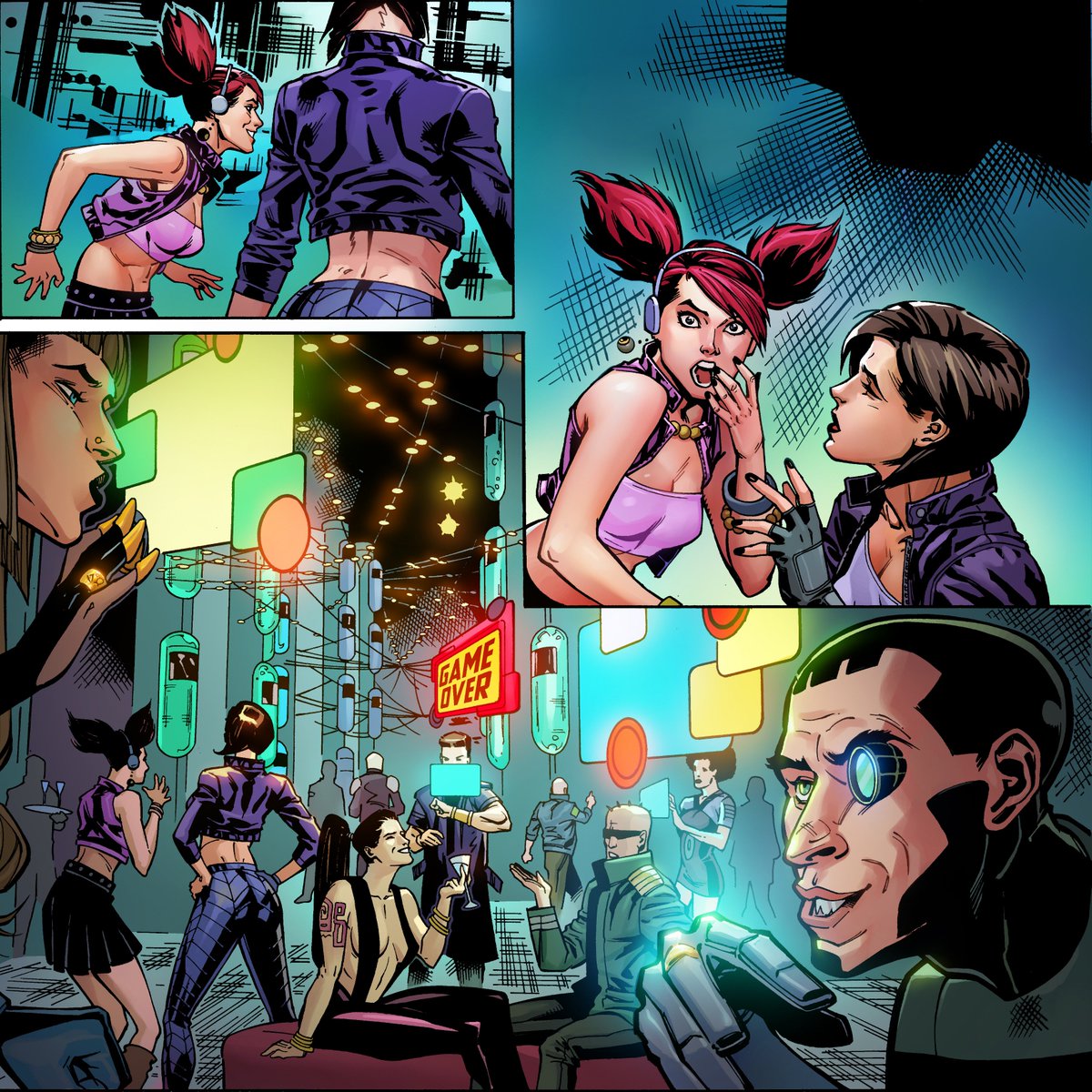 CandiceHan_Art's tweet image. Issue 2 of #AltControlDelete colors is finished! So now is in lettering stage, it will be coming back later this summer. Fingers crossed! 😉🤞 

Creator by @RamonGovea 
Pencils by @thearim 
Colors by @CandiceHan_Art 

#cyberpunk #comiccolorist #CandiceHan #scifi #makingcomics