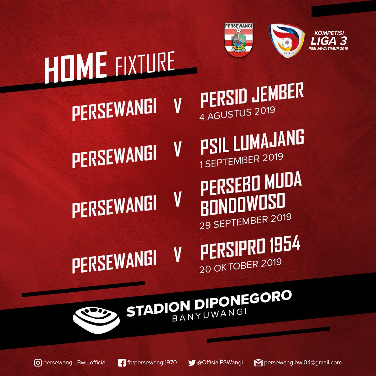 OffisialPSWangi's tweet photo. Laga Kandang Persewangi @PSSI @pssijatimdotcom @AzwarAnas_A3 @wawanyadmadi @dispora_bwi @NurfatoniRaba https://t.co/f2gcqiDVdv