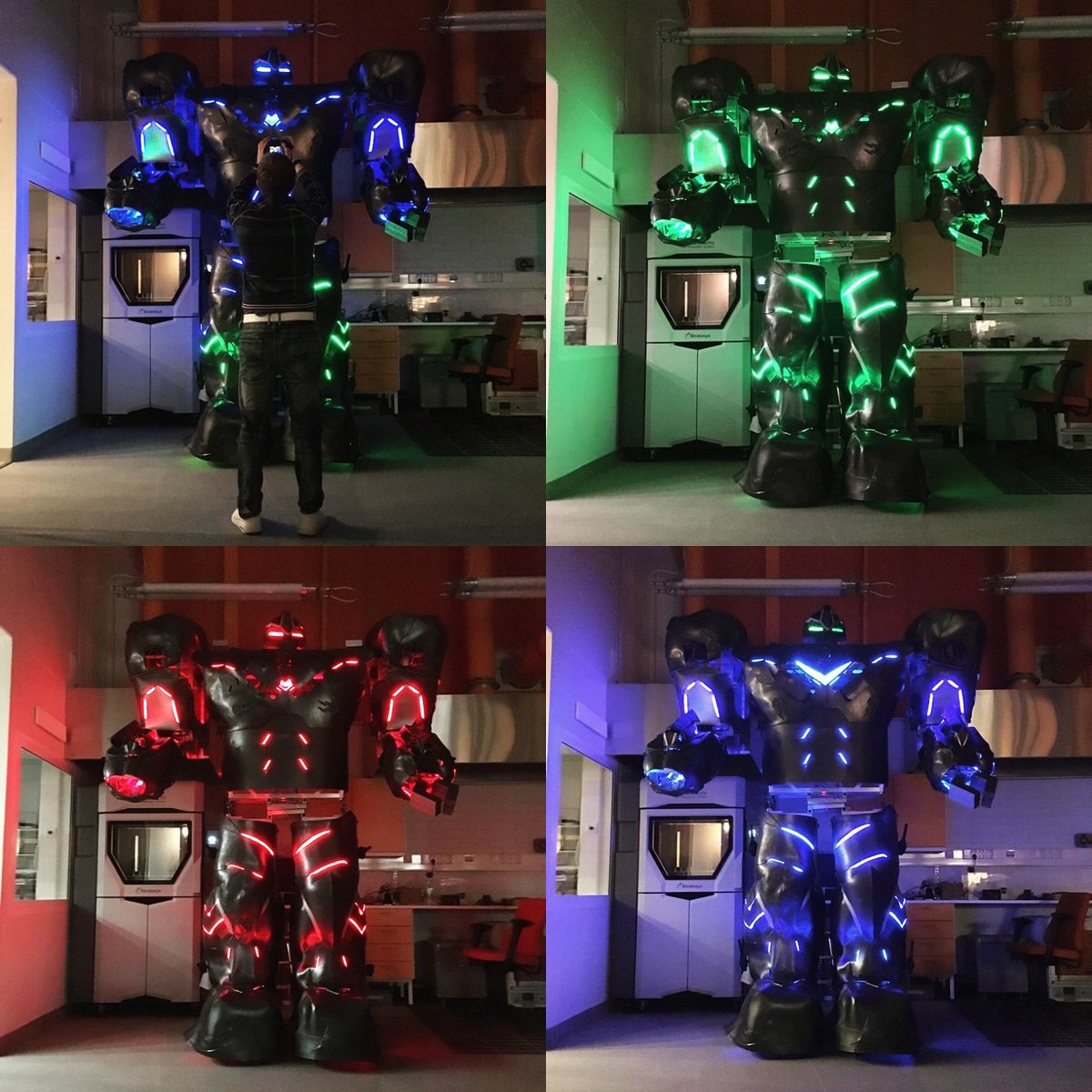 Grovestream_'s tweet photo. These are the first pictures that have been taken from the complete Teraleon. Everything worked fine and there was no smoke detected after these first tests.

#Teraleon #robot #robots #robotsuit #testing #smoke #complete https://t.co/7YldnNifJN