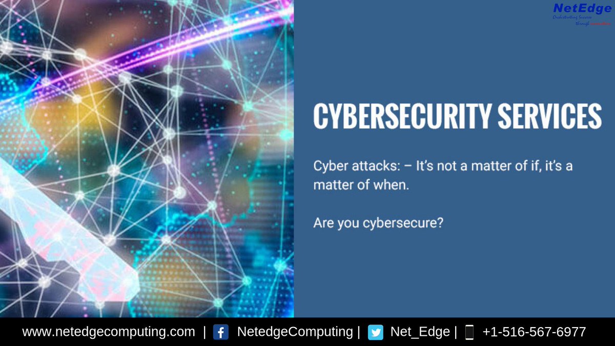 Net_Edge's tweet image. NetEdge provides Cyber Risk Services that help states be more secure, vigilant, and resilient in their approach to manage cyber threats. Call today +1-516-567-6977 or mail us at sales@netedgecomputing.com
#NetEdge #CyberProtection #CyberSecurity