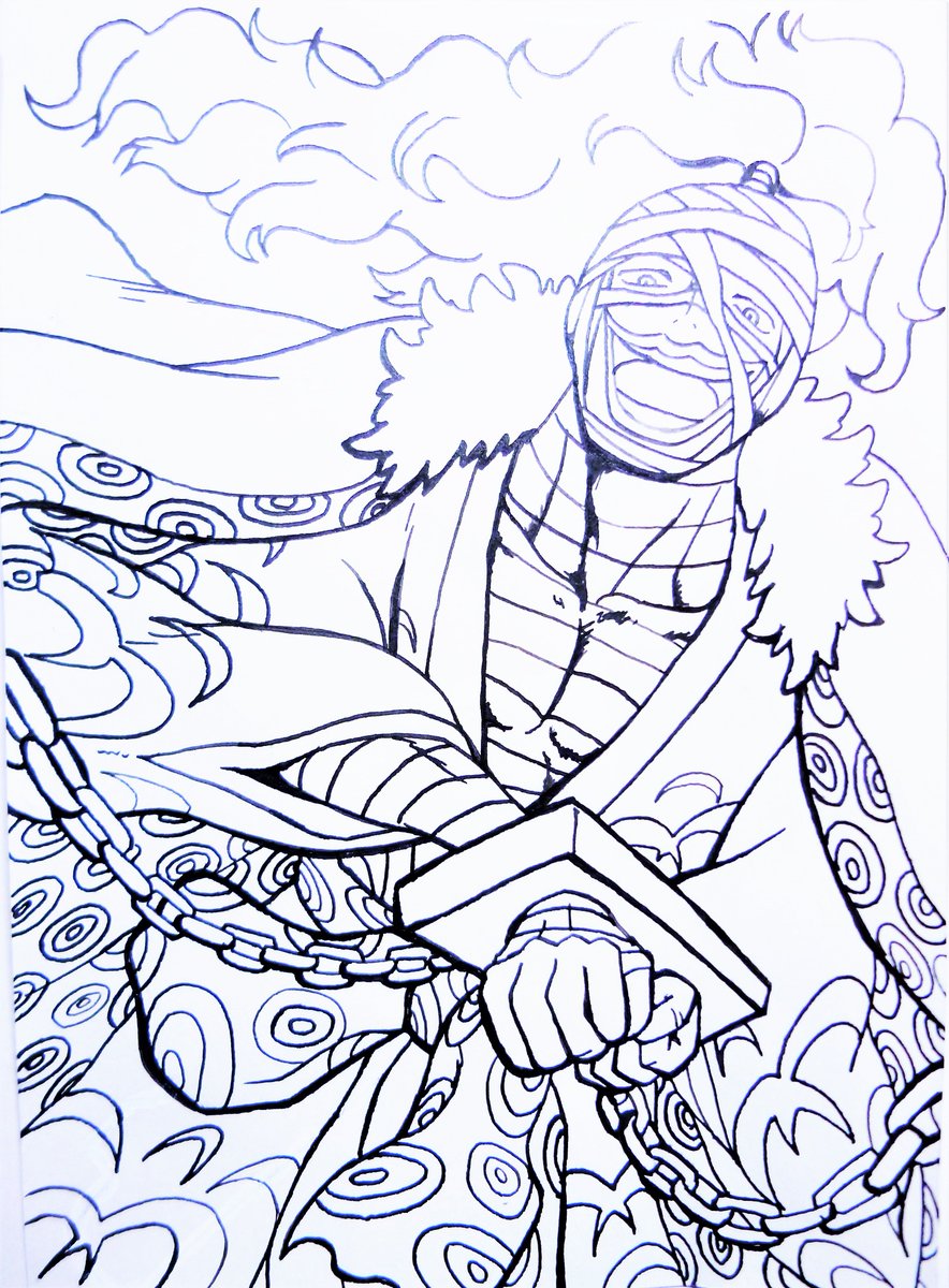 衛典言 Na Twitteru ワンピースのキラーさんこと鎌ぞうのアナログ絵の線画をデジカメで撮ってフリーソフトのファイヤーアルパカで着色してみた カマぞう 尻ぞう カラーどんなのでしょうね 想像してみたｗｗ 包帯は萌である るろうに剣心の志々雄真実とか