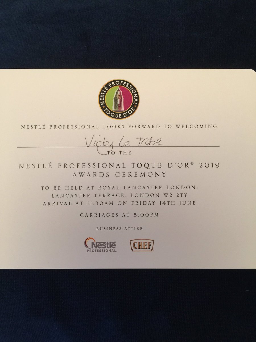 LatrobeV's tweet photo. Looking forward to attending Nestle’s Toque D’Or today. https://t.co/YFcr869Ydy