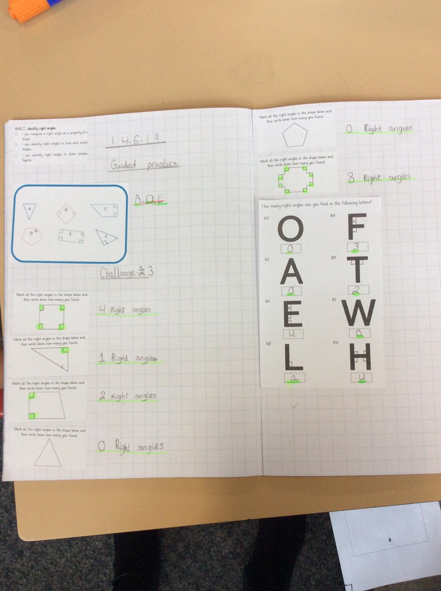 In year 3, during our Maths lesson this morning, we are learning how to identify right angles.