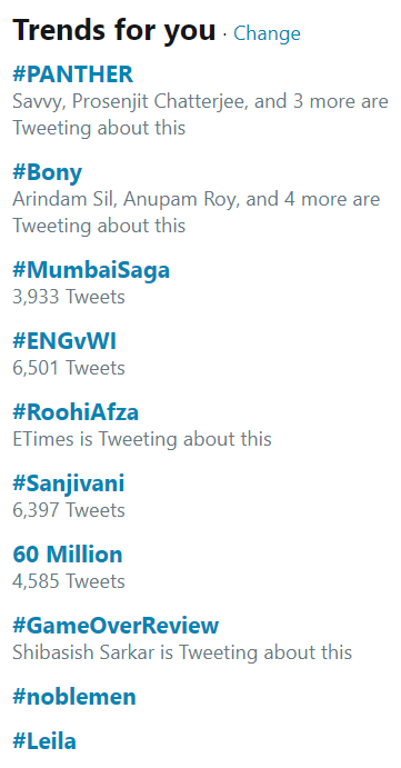SurinderFilms's tweet photo. #Bony is trending at #2! Keep the love coming. 🥰
#BonyFirstLook
@nispalsingh @paramspeak @YourKoel @anjandutt #KanchanMullick #ShirshenduMukhopadhyay @aroyfloyd https://t.co/DgDoMNrgxM