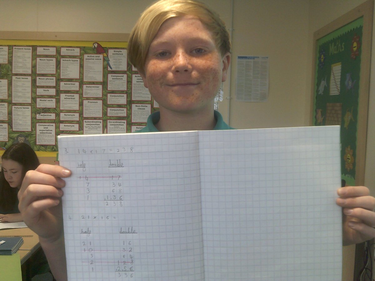 ClaveringTS27's tweet image. #6RT  Yesterday, we continued with our 'Multicultural Maths' unit of work. We learned the Russian method of multiplication.