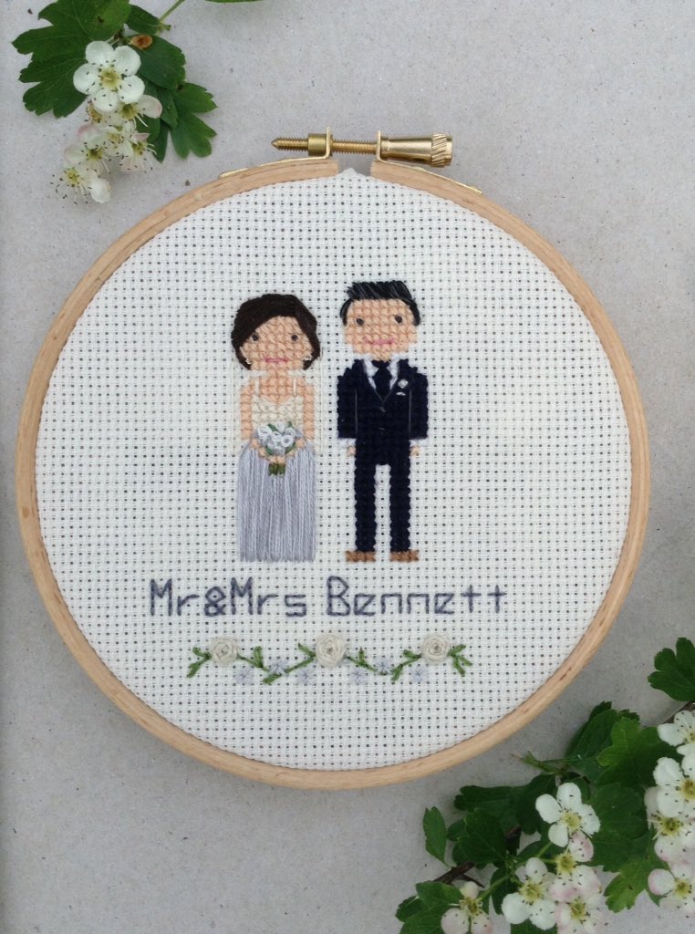 STown_stitches's tweet photo. Very new to Twitter and finding my way around! Here is an example of one of the personalised wedding portraits I make.
#elevenseshour #crossstitch #stitchportrait #weddinggift #customcrossstitch #handmadegifts https://t.co/aUVWMcEdOk