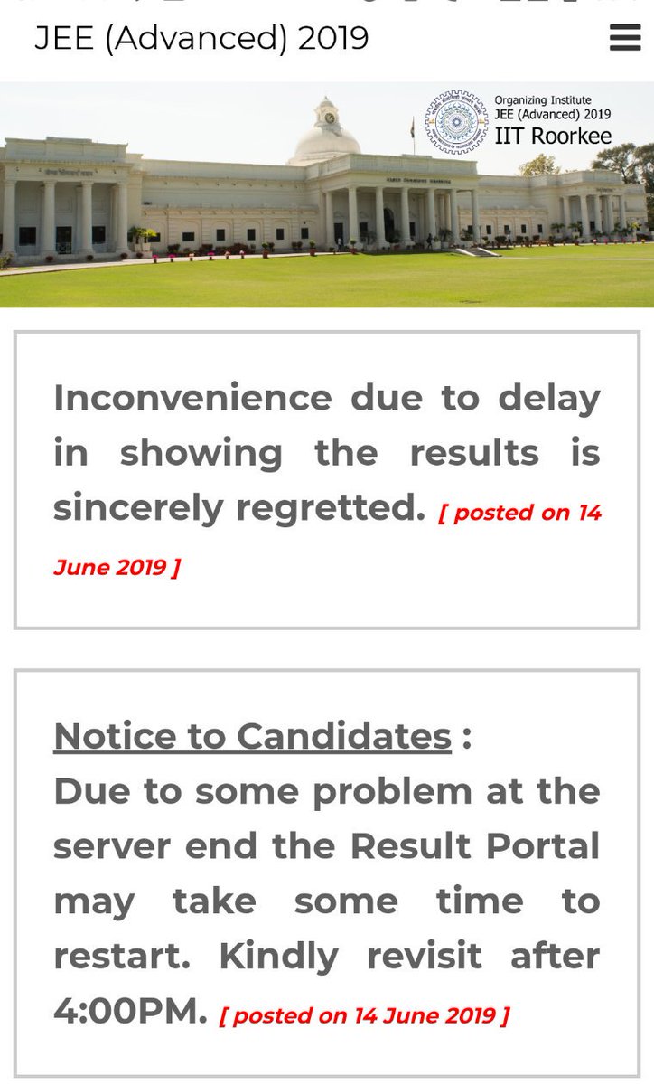 yourssid's tweet image. भारत के श्रेष्ठतम तकनीकी संस्थानों की स्थिति बयां करता ये स्क्रीनशॉट #JEEAdvanced2019 #JEEAdvanced #TumsenahopayegaIITRoorkee