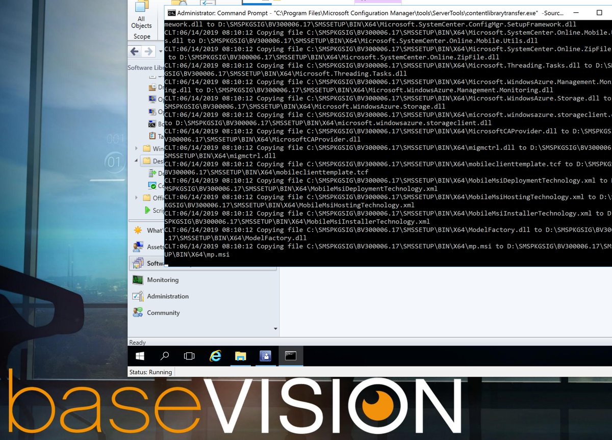 mirkocolemberg's tweet photo. i like the smell in the morning on a Friday, to move the ContentLib from one drive to another, with the contentlibrarytransfer.exe #sccmlive #sccm #configmgr #makespace #upgradetoTP1906 #TGIF https://t.co/I1Cyg2r1ZX