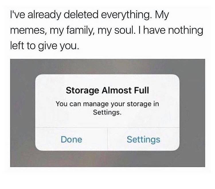 Iamchitchat's tweet image. Relatable?
#memoryoverload #delete