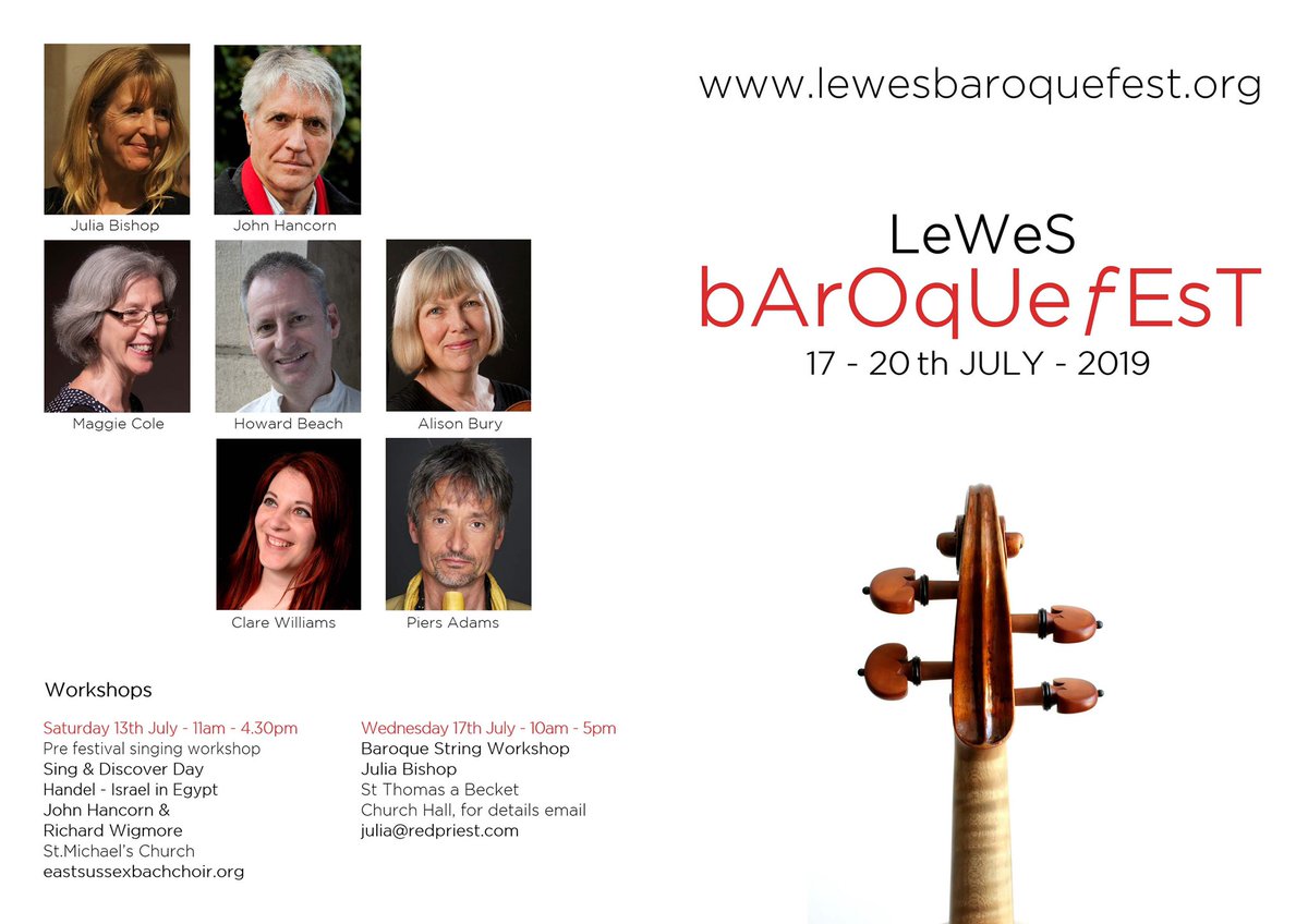 Here is the line up of performers taking part in LBF 2019. Recognise any? 1/2 #Lewes #Baroque #festival