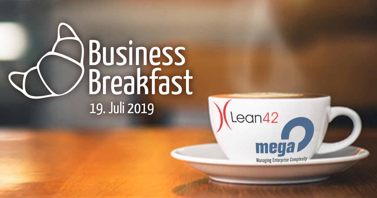 Lean42GmbH's tweet photo. Business Breakfast »Ist Ihre Unternehmensarchitektur noch „noisy“ am 19. Juli 2019 mit #EA-Experten Peter Brünenberg (@mega_int ) und Inge Hanschke (Lean42) in München.
https://t.co/LvrkR4Neey
#BusinessBreakfast #N2lKonzept #MEGA #EntArch #Lean42 #IngeHanschke #PeterBrünenberg https://t.co/xyERP0mjZL
