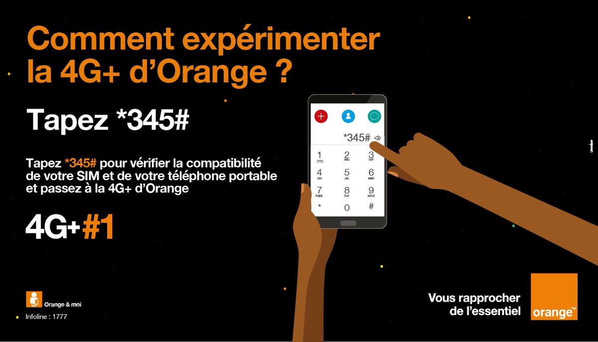 Orange__RDC's tweet image. Pour vivre une meilleure expérience Internet, basculer votre sim en mode 4G+ #1 de la RDC, tapez *345# 
En savoir plus 👉 bit.ly/2WEalXS
#OrangeRDC  #4Gplus #RDC #Internet