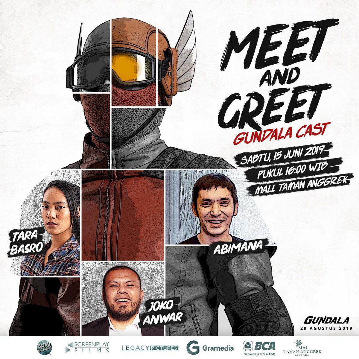 Sabtu, 15 Juni 2019 nanti cast Gundala <a href="/AbimanA_A/">Abimana Aryasatya</a> <a href="/TaraBasro/">Tarabas</a> &amp; juga <a href="/jokoanwar/">GHOST IN THE CELL - 16 APRIL 2026 DI BIOSKOP</a> akan hadir di Atrium Mall Taman Anggrek! Yuuk yg mau meet and greet bersama Sancaka, Wulan, dan juga Joko Anwar, kita ketemu disana!
#NegeriIniButuhPatriot #Gundala #JagoanIndonesia #29Agustus2019