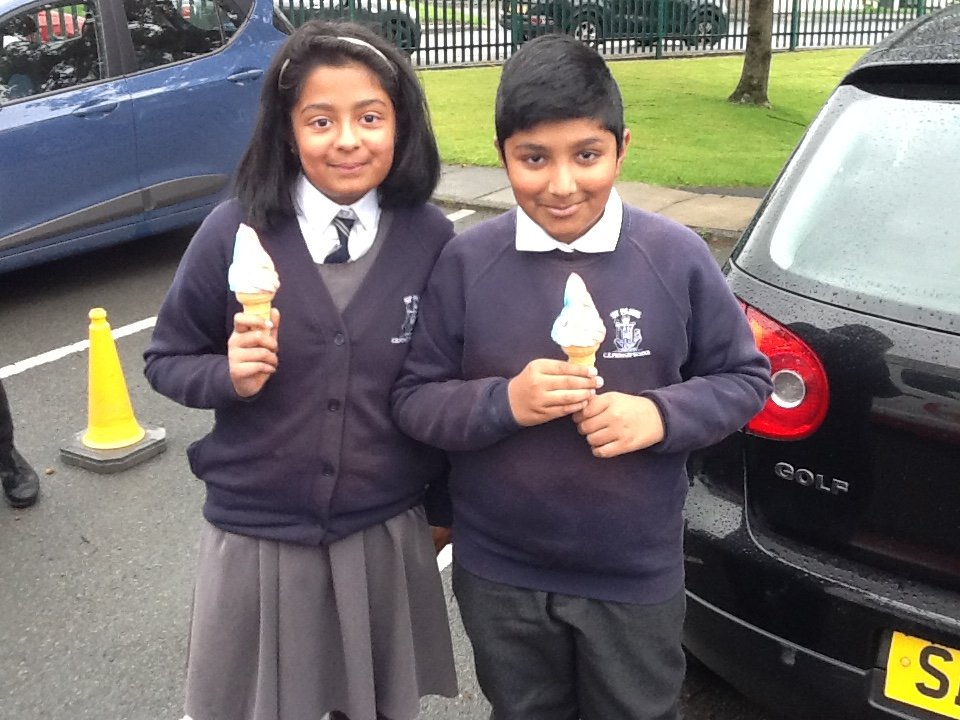 StPaulsBury's tweet photo. Thank you very much to Vision Education who sent us an Ice Cream Van to say well done to our fantastic year 6s on all their hard work recently! https://t.co/vVehE4Iklw