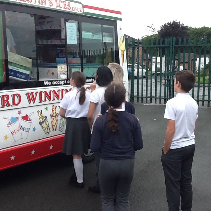 StPaulsBury's tweet photo. Thank you very much to Vision Education who sent us an Ice Cream Van to say well done to our fantastic year 6s on all their hard work recently! https://t.co/vVehE4Iklw