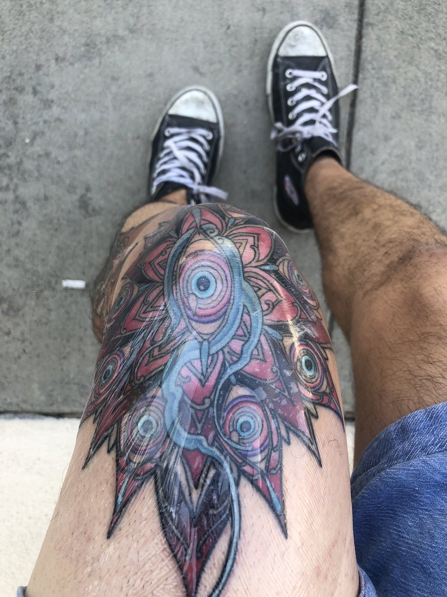 Trippy mandala almost done #kneetattoo