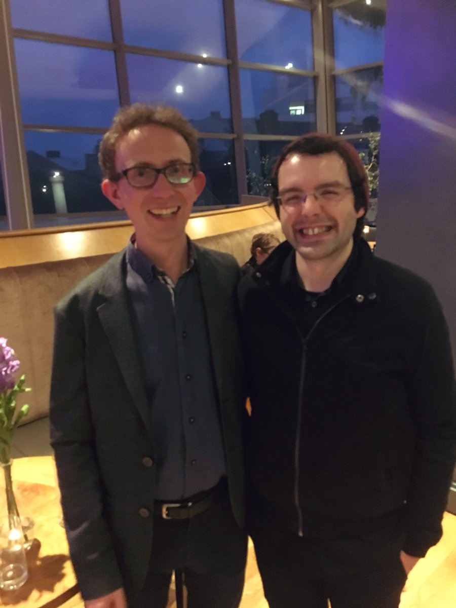 UlyssesOpera's tweet photo. A fantastic opening night of #TheStalls last night! Here is a shot of a happy composer and our amazing musical director Tom Doyle after the show @CorkOperaHouse @CorkMidsummer #tomtom https://t.co/GjMY1lmljJ