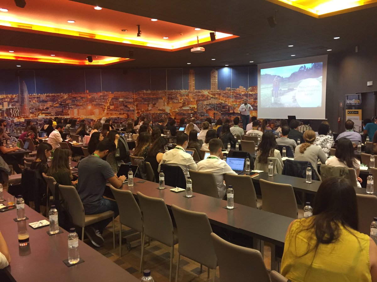 Keynote day 2 <a href="/hiredbcn/">hired!bcn</a> . Some empty spaces still, seems like last night’s networking party was a success :)
#hiredbcn