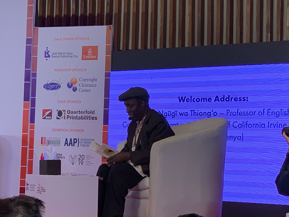 ford_learning's tweet photo. kimaniwanjogu: RT rosebelle13: Prof Ngugi wa Thiong’o on stage reading a poem #ipanairobi2019 #africarising #nairobi2019 https://t.co/EsGrrvz1TL